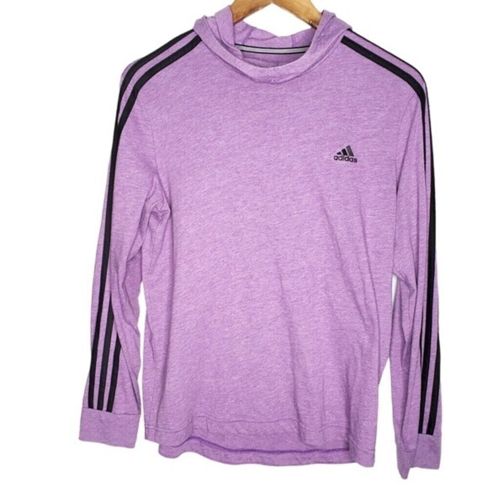Adidas purple and black pullover hoodie women size medium